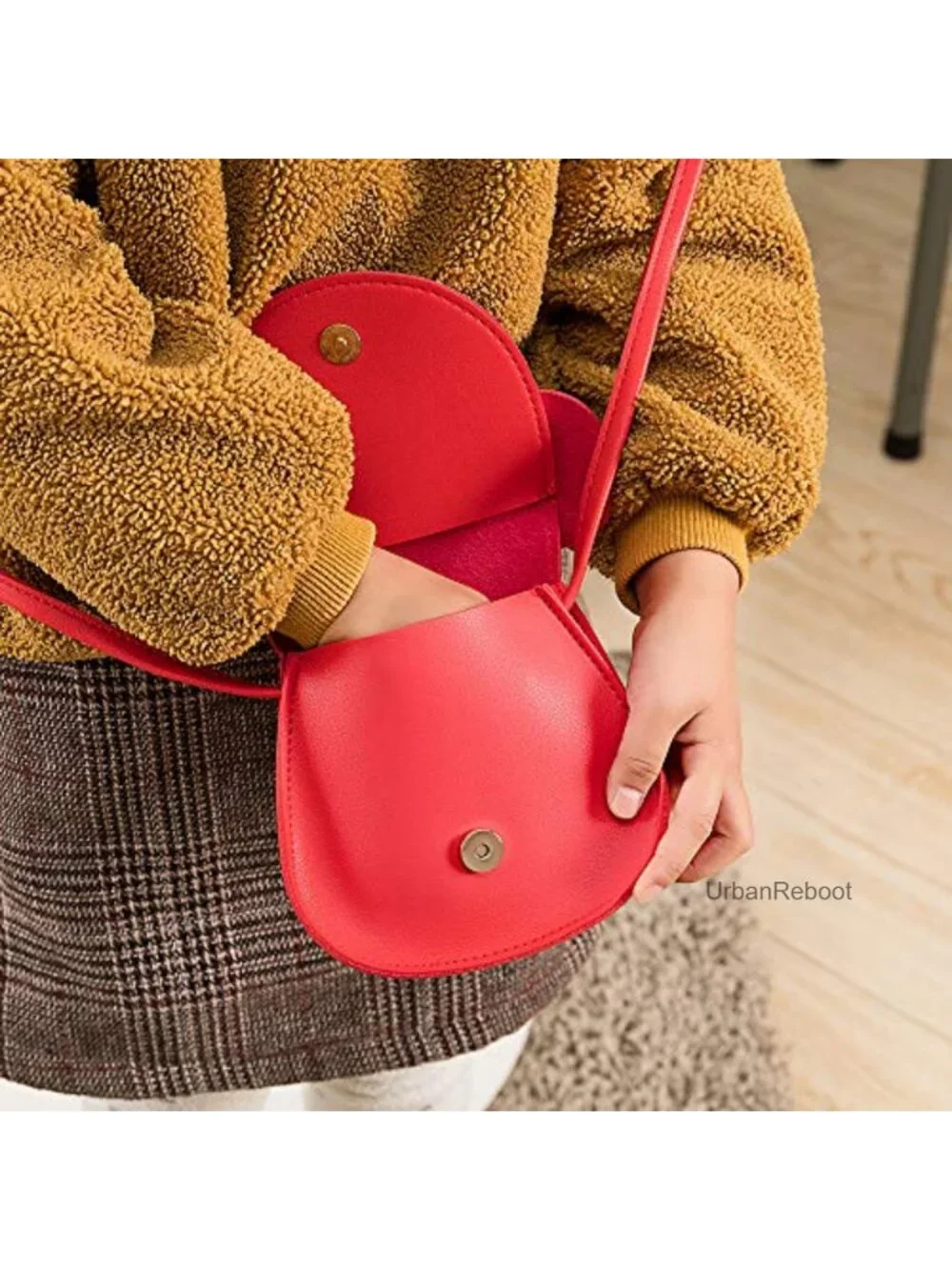 Mini Crossbody Shoulder Bag Coin Purse with Mouse Ear Bowknot for Toddler Girls